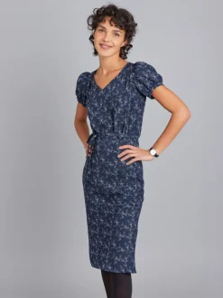 Midnight Blue Floral Print Pommy Dress<agnès b. Best