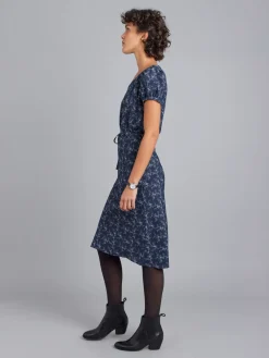 Midnight Blue Floral Print Pommy Dress<agnès b. Best