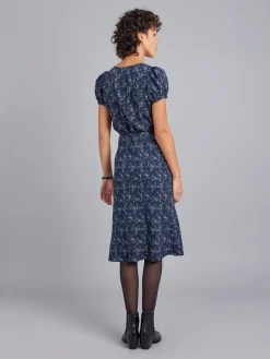 Midnight Blue Floral Print Pommy Dress<agnès b. Best
