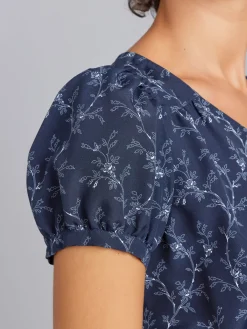 Midnight Blue Floral Print Pommy Dress<agnès b. Best
