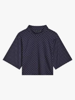 Midnight Blue High Neck Yoko T-shirt<agnès b. Shop