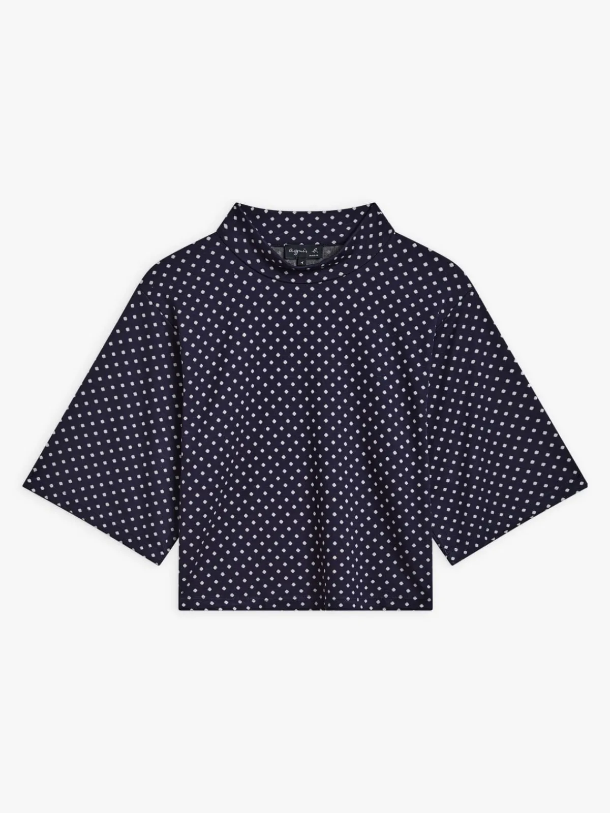 Midnight Blue High Neck Yoko T-shirt<agnès b. Shop