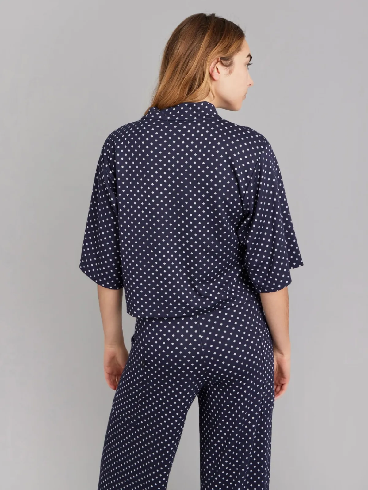 Midnight Blue High Neck Yoko T-shirt<agnès b. Shop