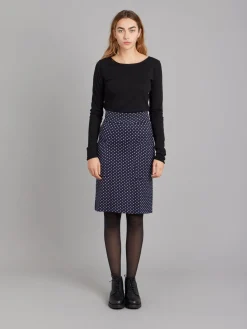 Midnight Blue Polka Dot Mathis Skirt<agnès b. Store