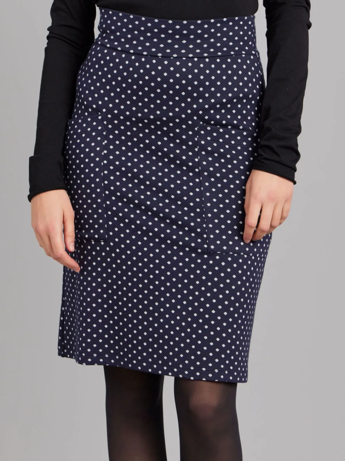 Midnight Blue Polka Dot Mathis Skirt<agnès b. Store