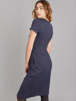 Midnight Blue Polka Dot Ville Sheath Dress<agnès b. New