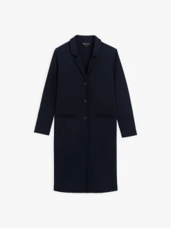 Midnight Blue Wool Jersey Shadow Coat<agnès b. Hot