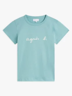 Mint Green Cotton Brando "" Logo T-shirt<agnès b. Sale