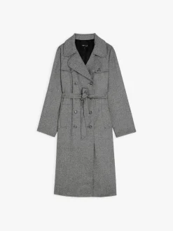 Mr. Porte Tweed Trench Coat With Raglan Sleeves<agnès b. Cheap