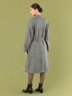 Mr. Porte Tweed Trench Coat With Raglan Sleeves<agnès b. Cheap