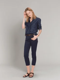 Navy Blue Neo Slim Capri Pants<agnès b. Store