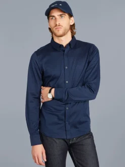 Blue Cotton Jacquard Smith Shirt<agnès b. Store