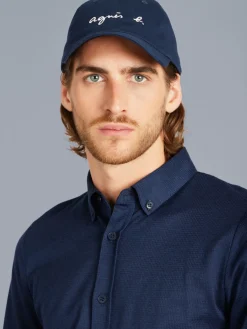 Blue Cotton Jacquard Smith Shirt<agnès b. Store