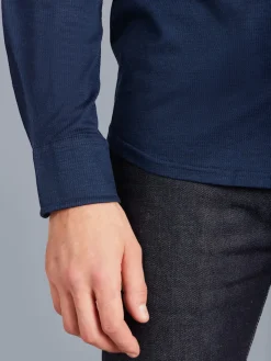 Blue Cotton Jacquard Smith Shirt<agnès b. Store