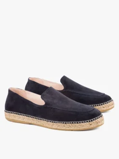 Night Blue Kai Men's Suede Leather Espadrilles<agnès b. Cheap