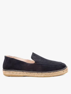 Night Blue Kai Men's Suede Leather Espadrilles<agnès b. Cheap
