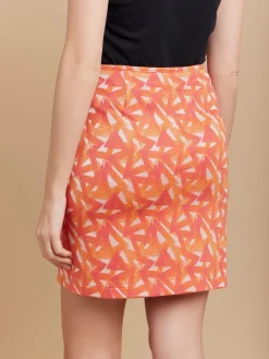Orange Fancy Jacquard Short Ninn Skirt<agnès b. Shop