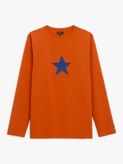 Orange Long Sleeves Coulos Star T-shirt<agnès b. Store