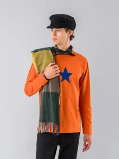 Orange Long Sleeves Coulos Star T-shirt<agnès b. Store
