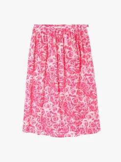 Pink Cotton Rose Print Flared Skirt<agnès b. Best Sale