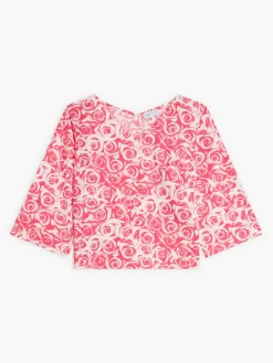 Pink Cotton Rose Print Top<agnès b. Shop