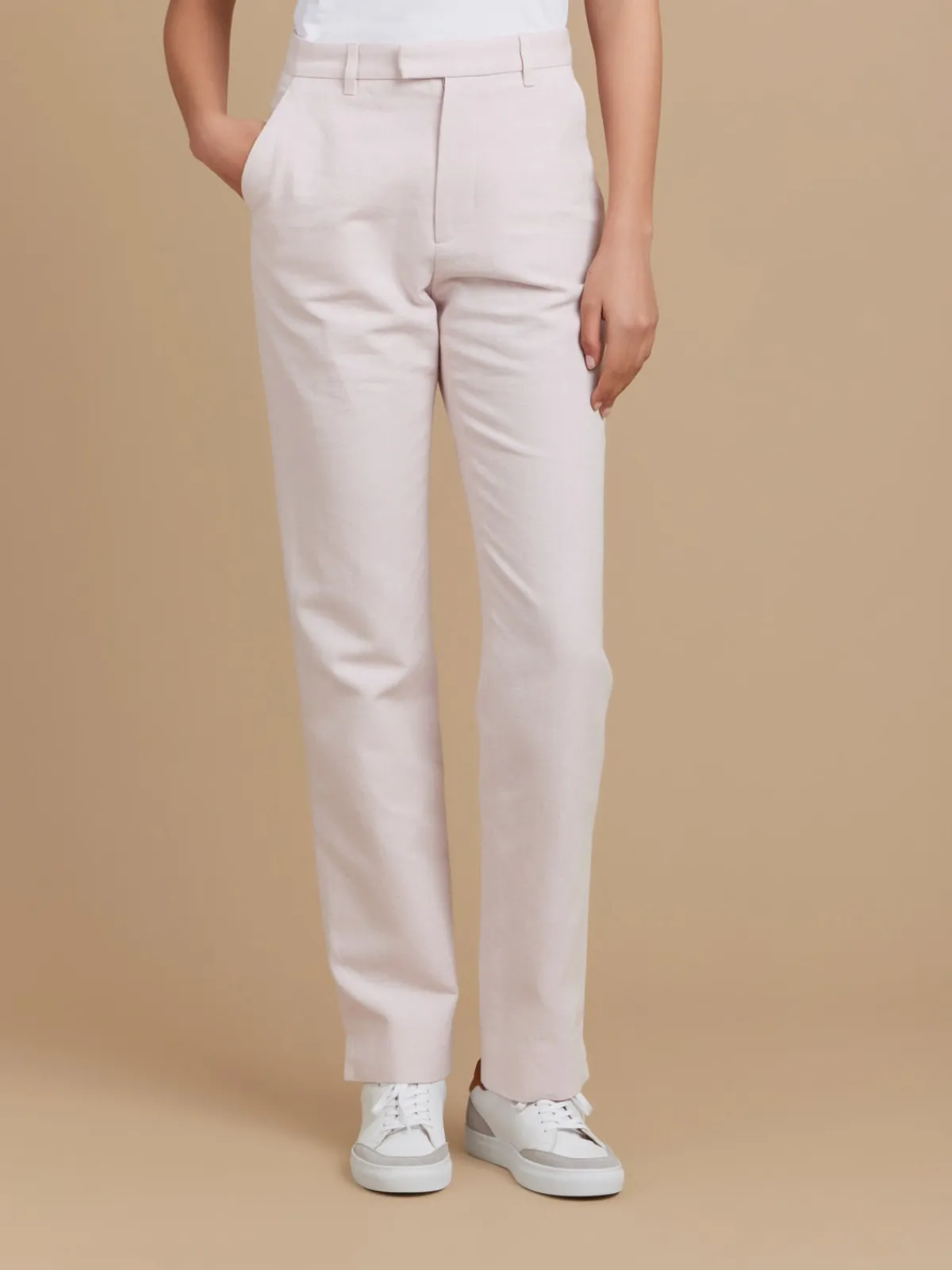 Pink Cotton Straight Fergie Pants<agnès b. Fashion