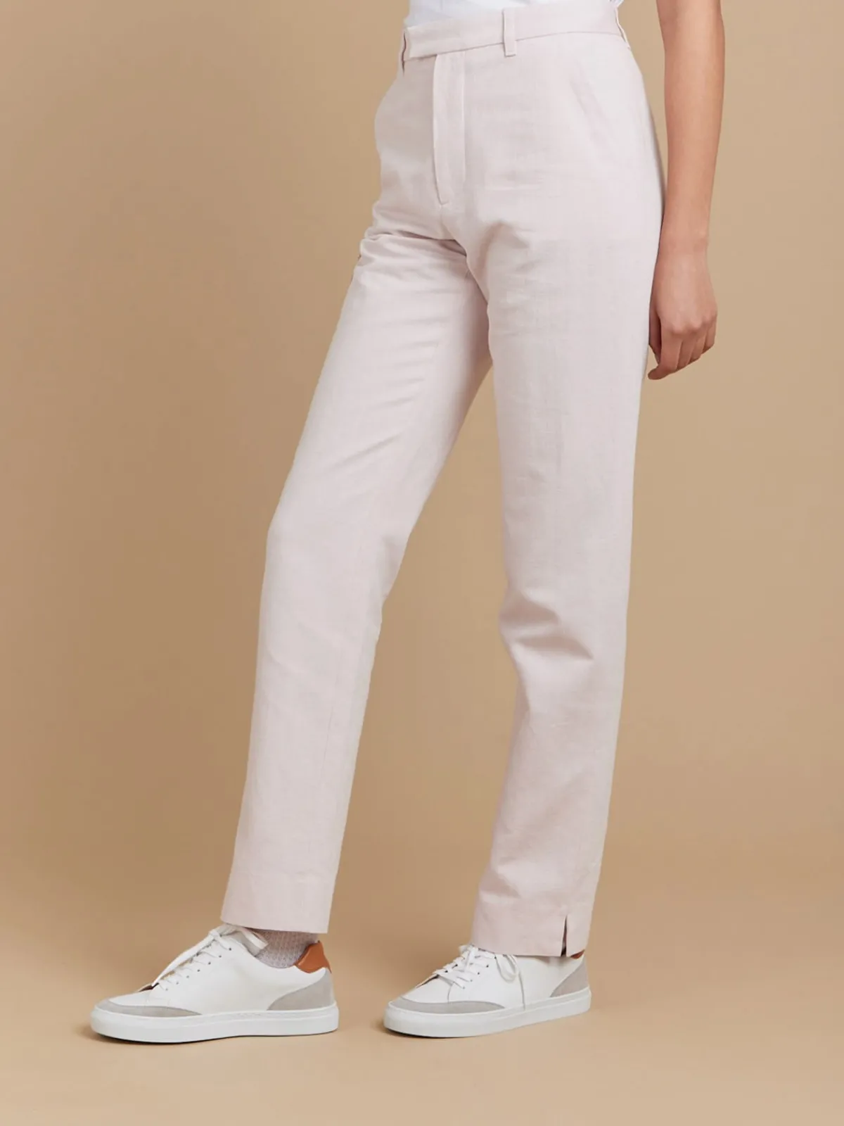Pink Cotton Straight Fergie Pants<agnès b. Fashion