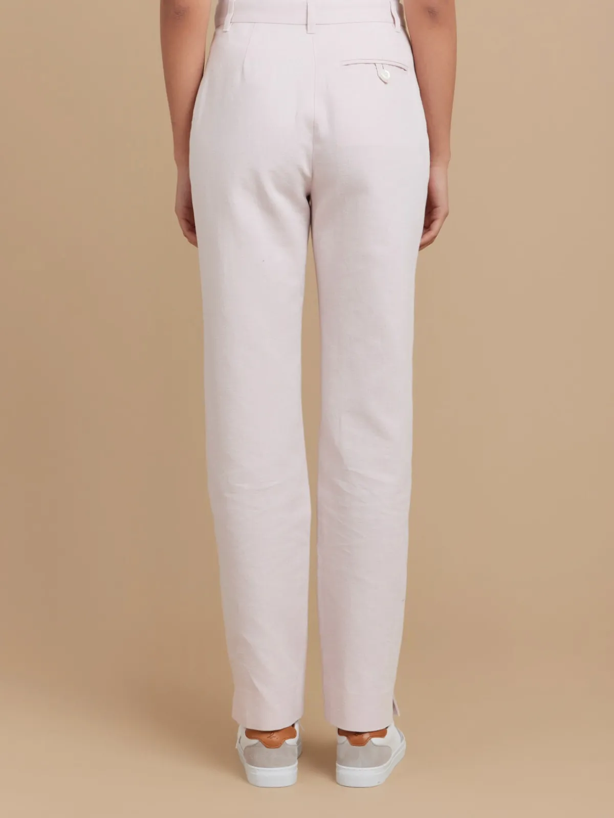 Pink Cotton Straight Fergie Pants<agnès b. Fashion