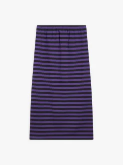 Purple And Black Cotton Striped Tuyau Skirt<agnès b. Outlet