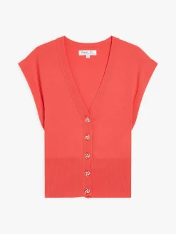 Raspberry Cotton Joke Cardigan<agnès b. Store