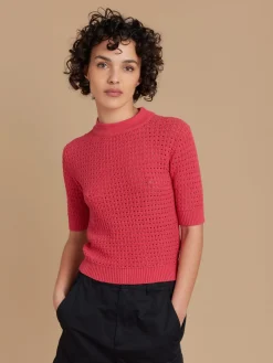 Red Cotton Biscotte Sweater<agnès b. Fashion