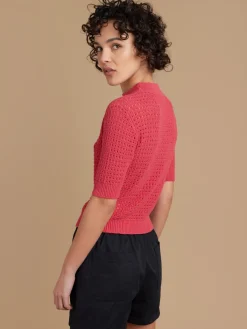 Red Cotton Biscotte Sweater<agnès b. Fashion