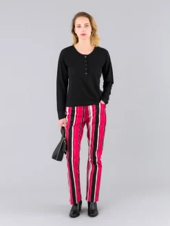 Red Cotton High-waisted Flared Jeans<agnès b. Flash Sale