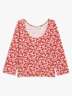 Red Floral Print Bandol T-shirt<agnès b. Best Sale