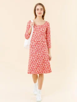 Red Floral Print Bandol T-shirt<agnès b. Best Sale