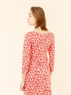 Red Floral Print Bandol T-shirt<agnès b. Best Sale