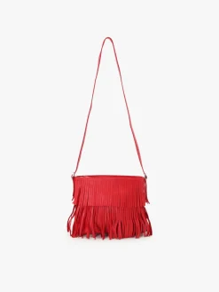 Red Lamb Leather Carmen Bag With Fringes<agnès b. Flash Sale