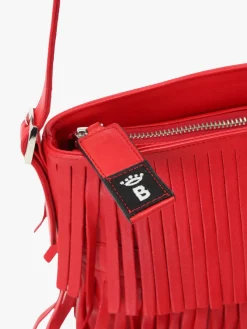 Red Lamb Leather Carmen Bag With Fringes<agnès b. Flash Sale