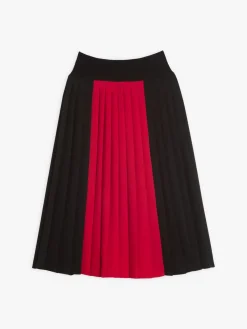 Red Long Pleated Skirt<agnès b. Fashion