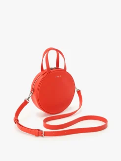 Red Round Leather Bag<agnès b. Cheap