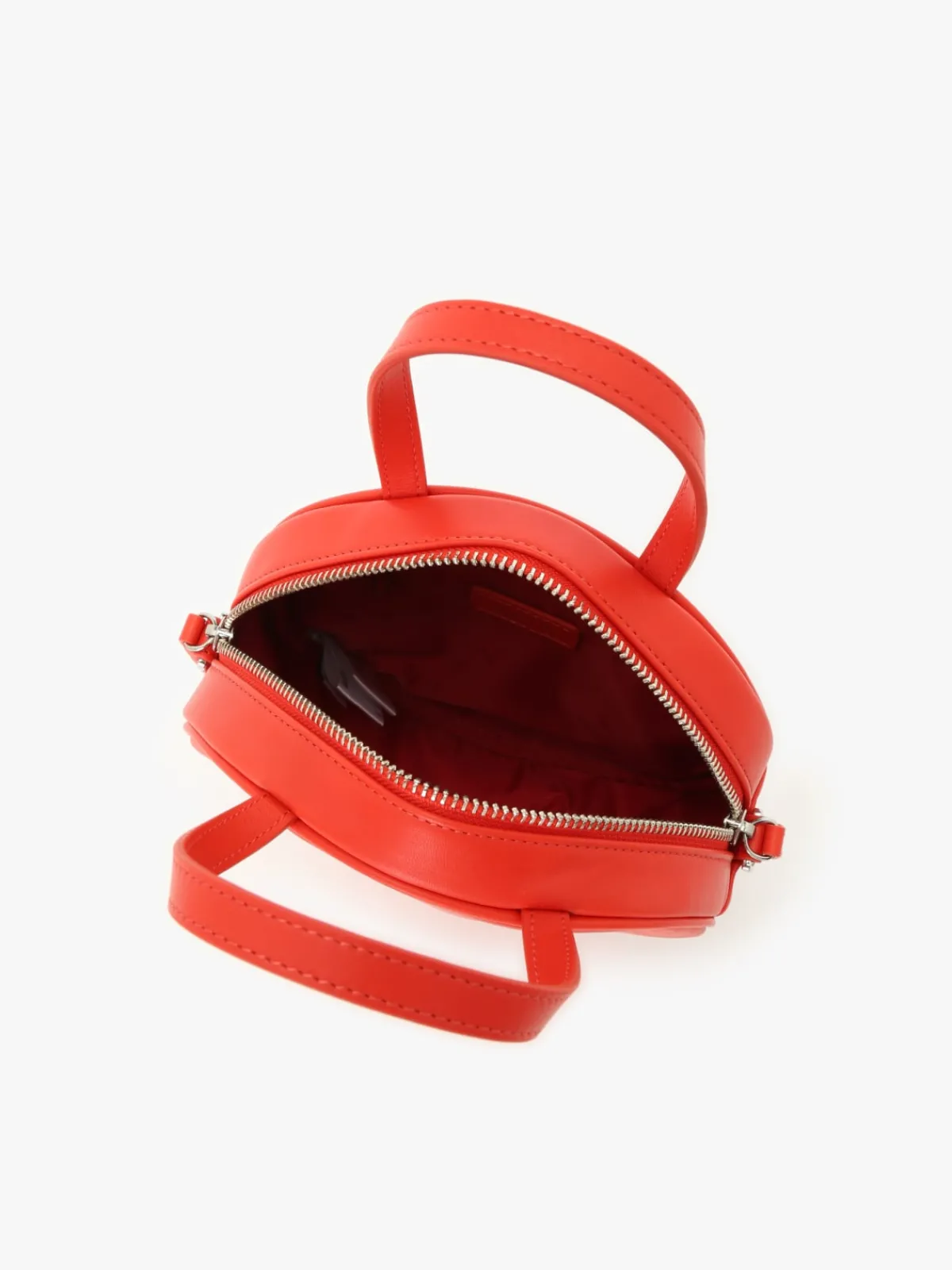 Red Round Leather Bag<agnès b. Cheap
