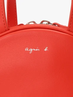 Red Round Leather Bag<agnès b. Cheap