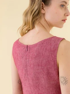 Red Sleeveless Linen Dress<agnès b. Best Sale
