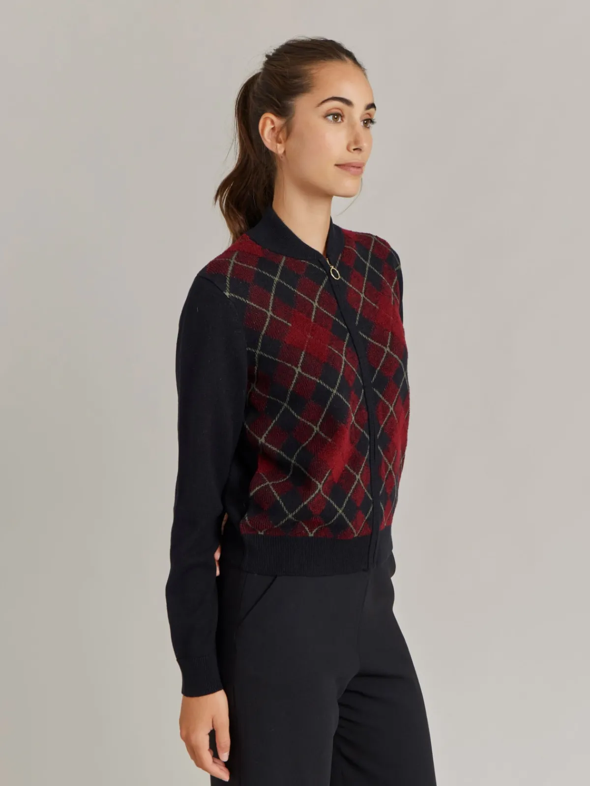 Red Wool Jacquard Class Jacket<agnès b. Discount