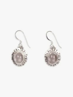 Silver With Rose Quartz Thina Earrings<agnès b. Hot