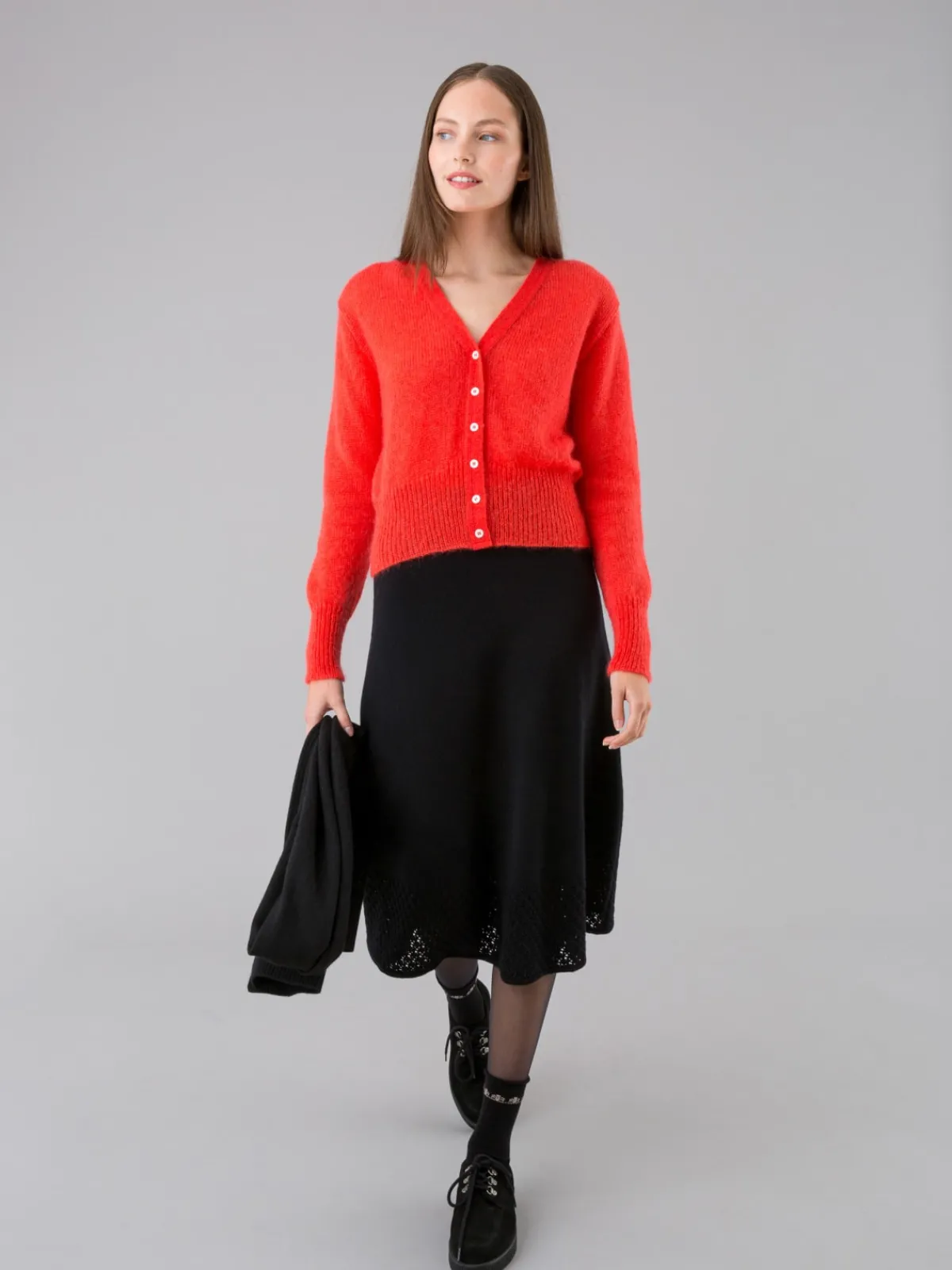 Soft And Lightweight Maelys Red Cardigan<agnès b. Flash Sale