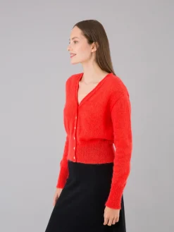 Soft And Lightweight Maelys Red Cardigan<agnès b. Flash Sale