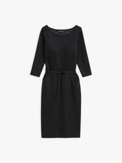 Vitti Black Dress With 3/4-length Sleeves And White Stitching<agnès b. Cheap