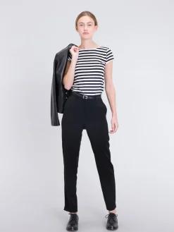 White And Black Australie Striped T-shirt<agnès b. New