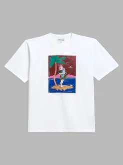 White Chris T-shirt With Artist Faile<agnès b. Flash Sale